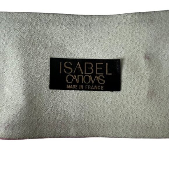 VTG Isabel Canovas Pink Leather Wide Belt Designer‎ Waist Corset Gold Rare 80's - Picture 5 of 11